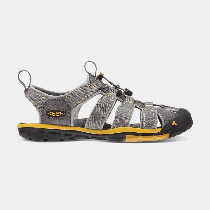 Cheap Keen Clearwater Cnx Mens Hiking Sandals Grey/Lemon NZ (1764-WPRFX)